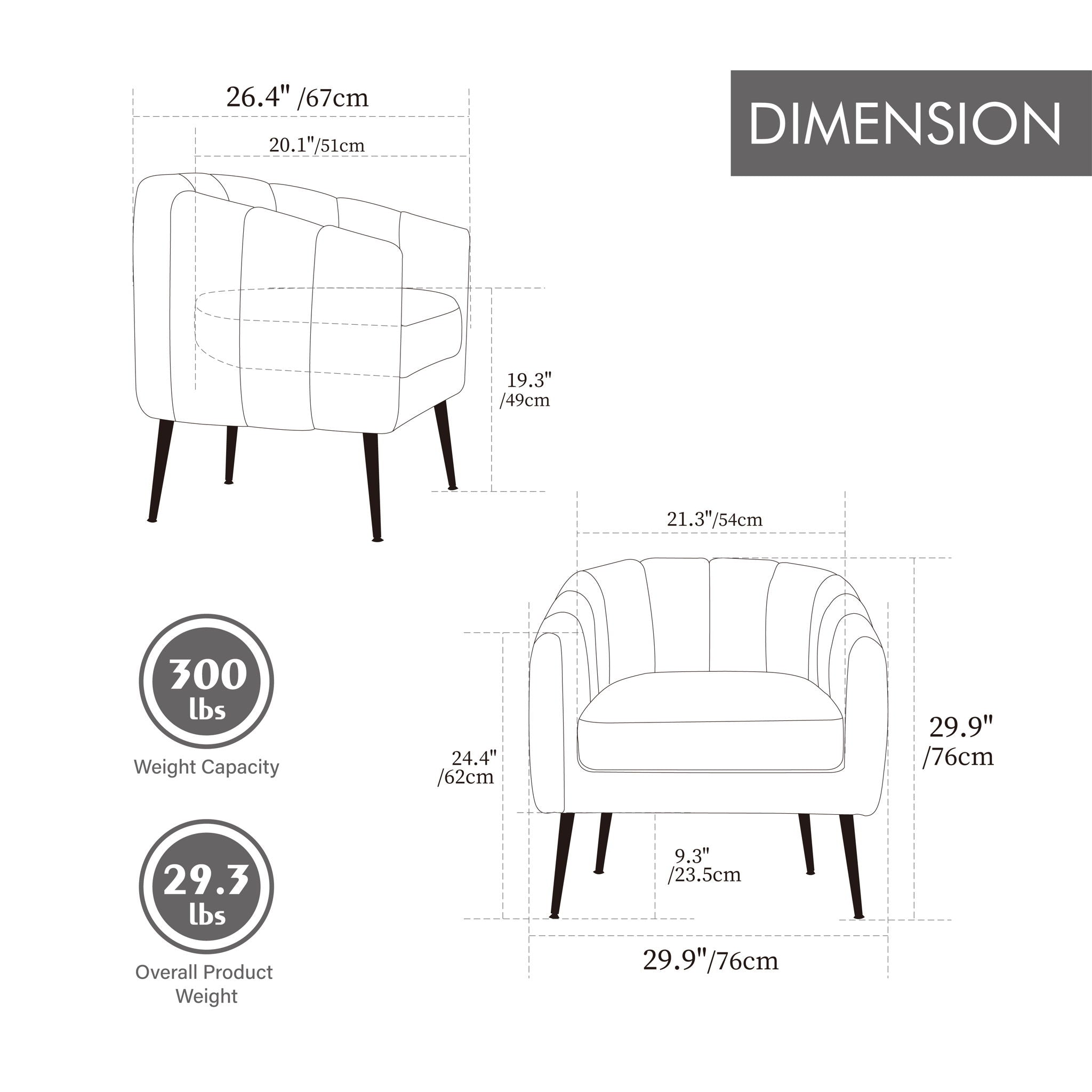 Vanity Barrel Accent Lounge Chair