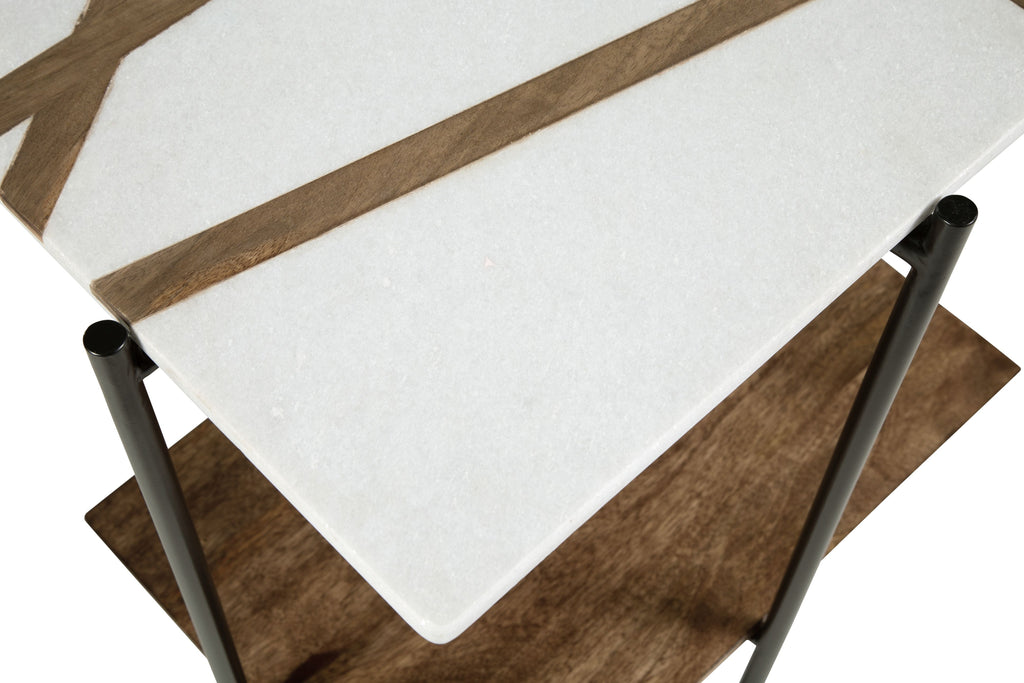 Braxmore - Accent Table - White / Light Brown