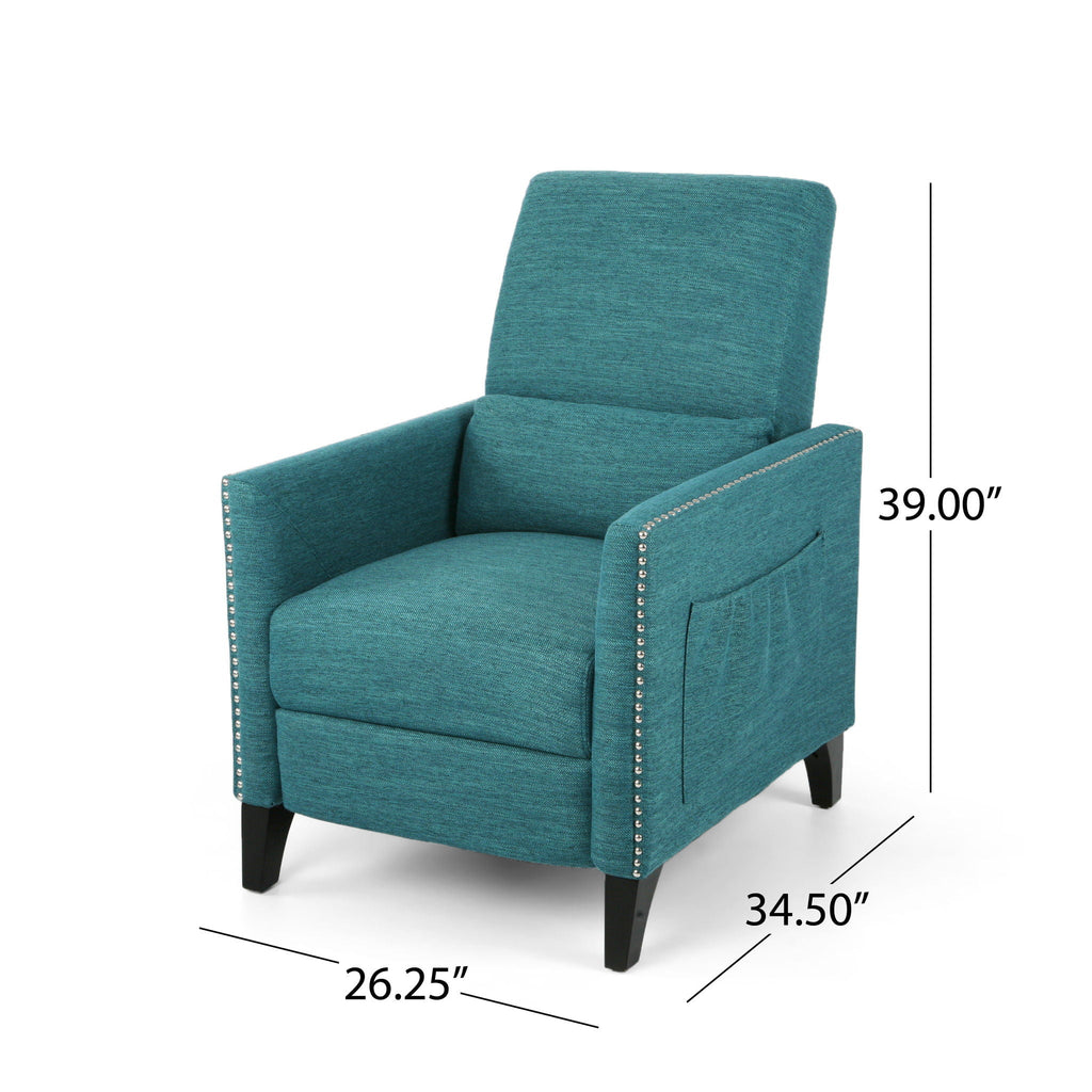 Kiersten - Contemporary Fabric Pushback Recliner
