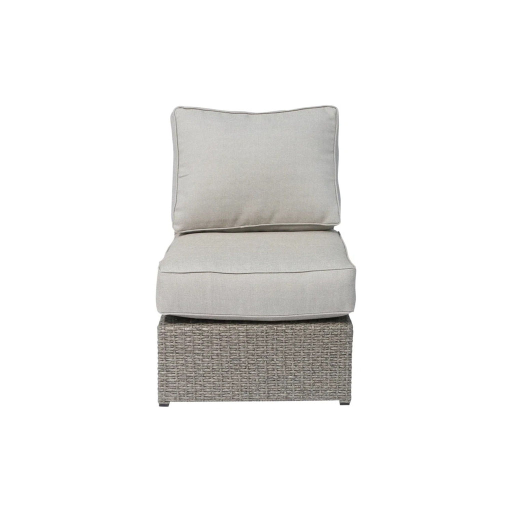 Outdoor Wicker Sectional With Weather Resistant Cushions And Table