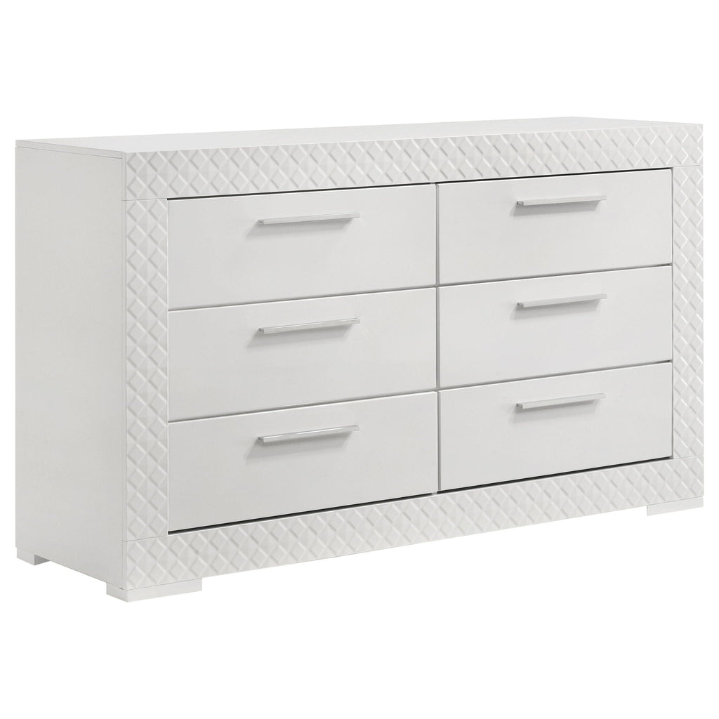 Ives 5-piece Eastern King Bedroom Set White High Gloss