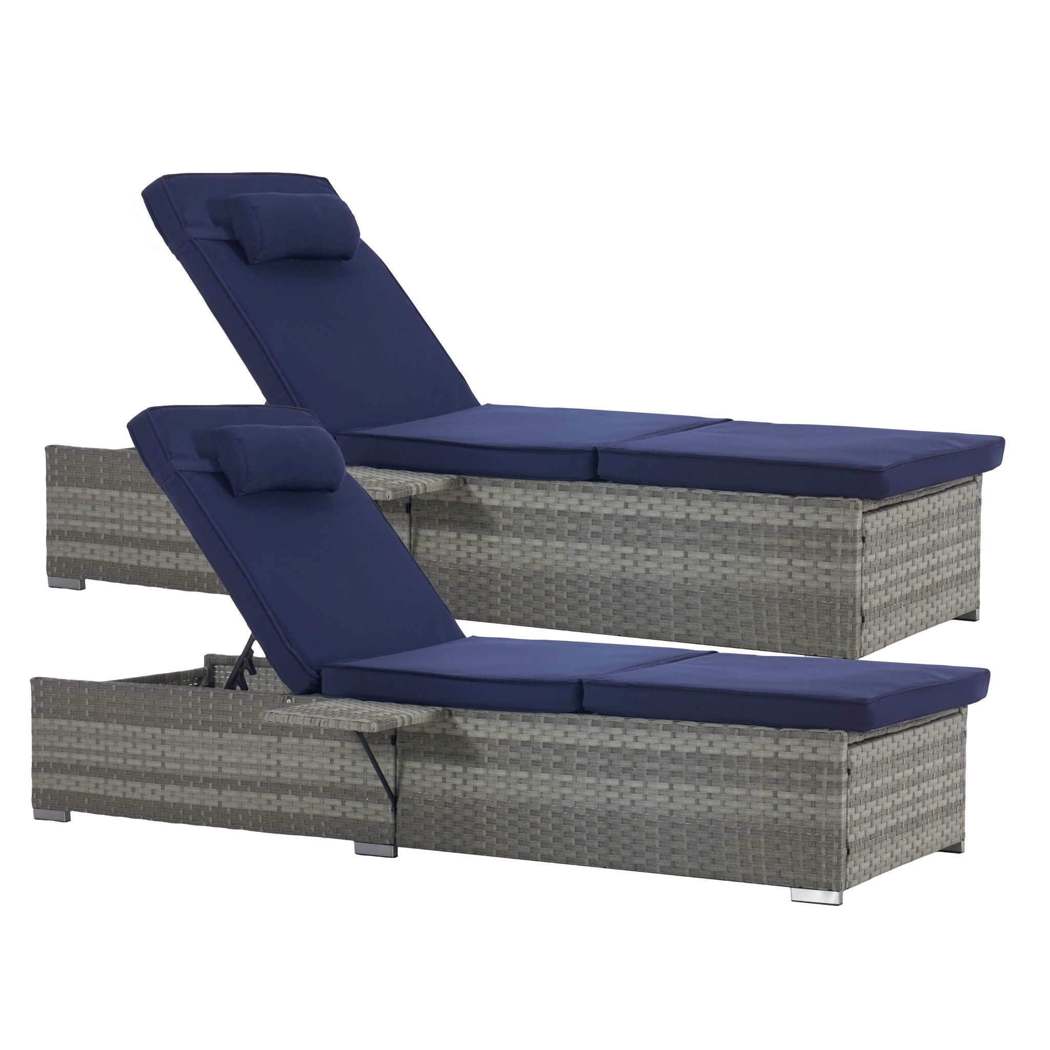 Outdoor Sofa Pe Rattan Furniture Deck Chair - Gray