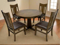 Mission Quarter Sawn Oak Round Dining Table Set - 40"