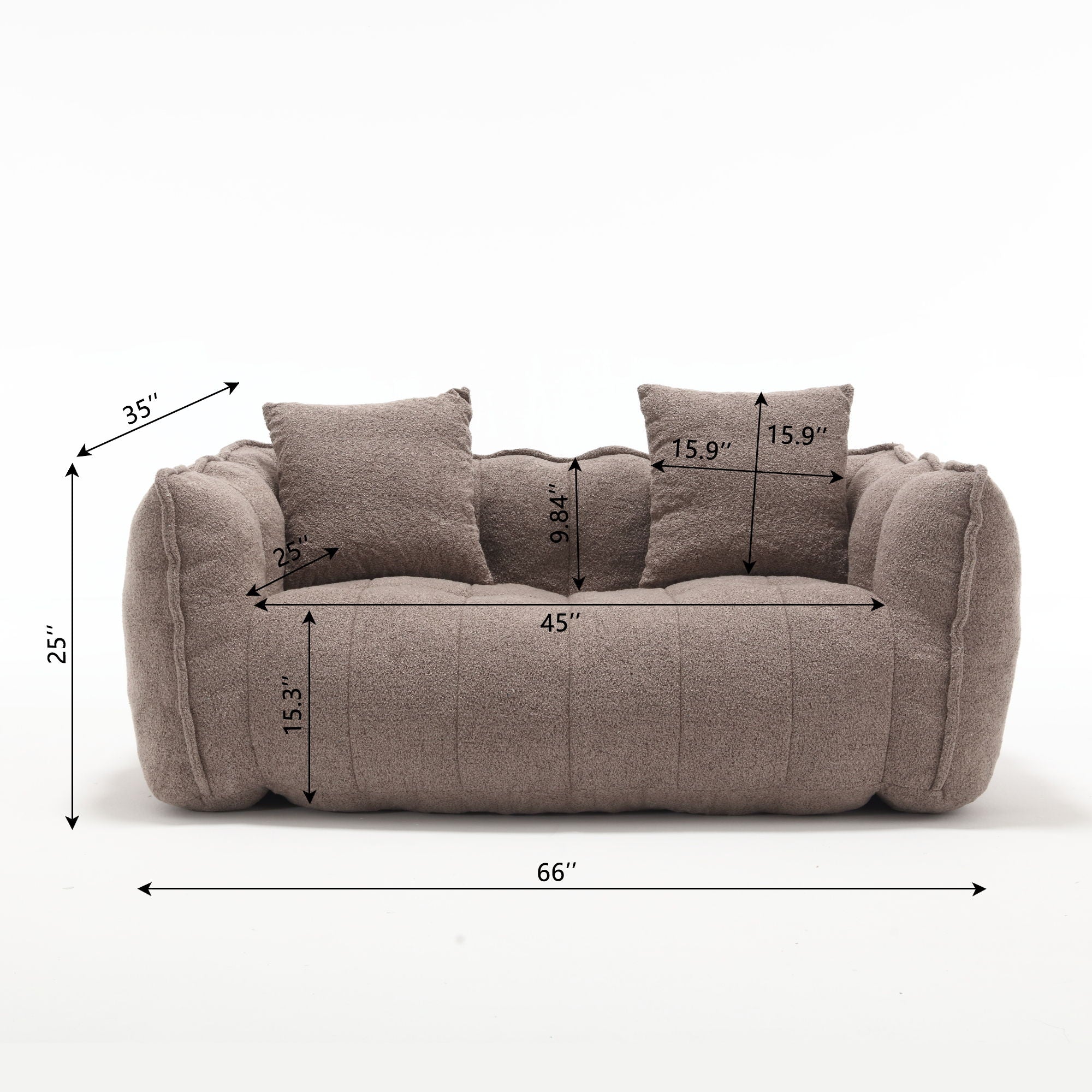 Cozy Beanbag Chair With High Resilience Foam Core For 2