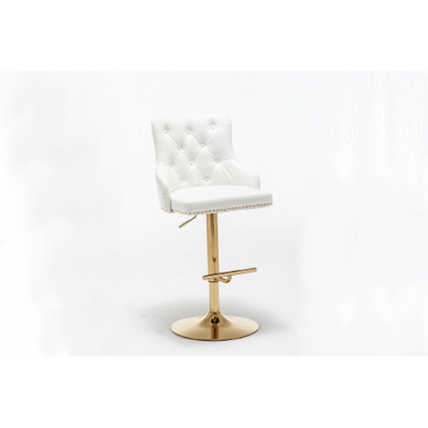 Adjustable Swivel Bar Stool With Nailhead Trim (Set of 2)