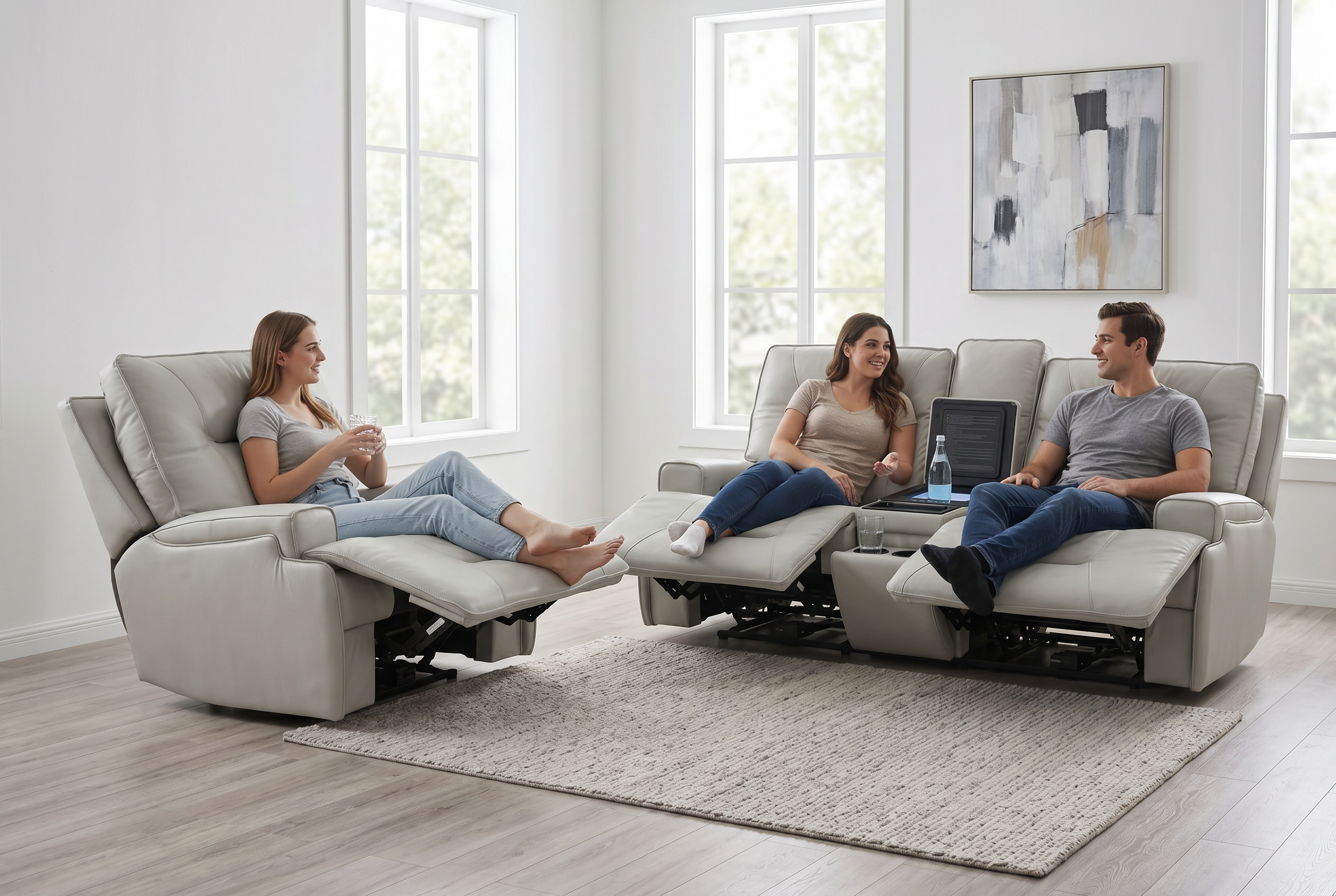Atlas Fog 3-Piece Power Reclining Living Room Set
