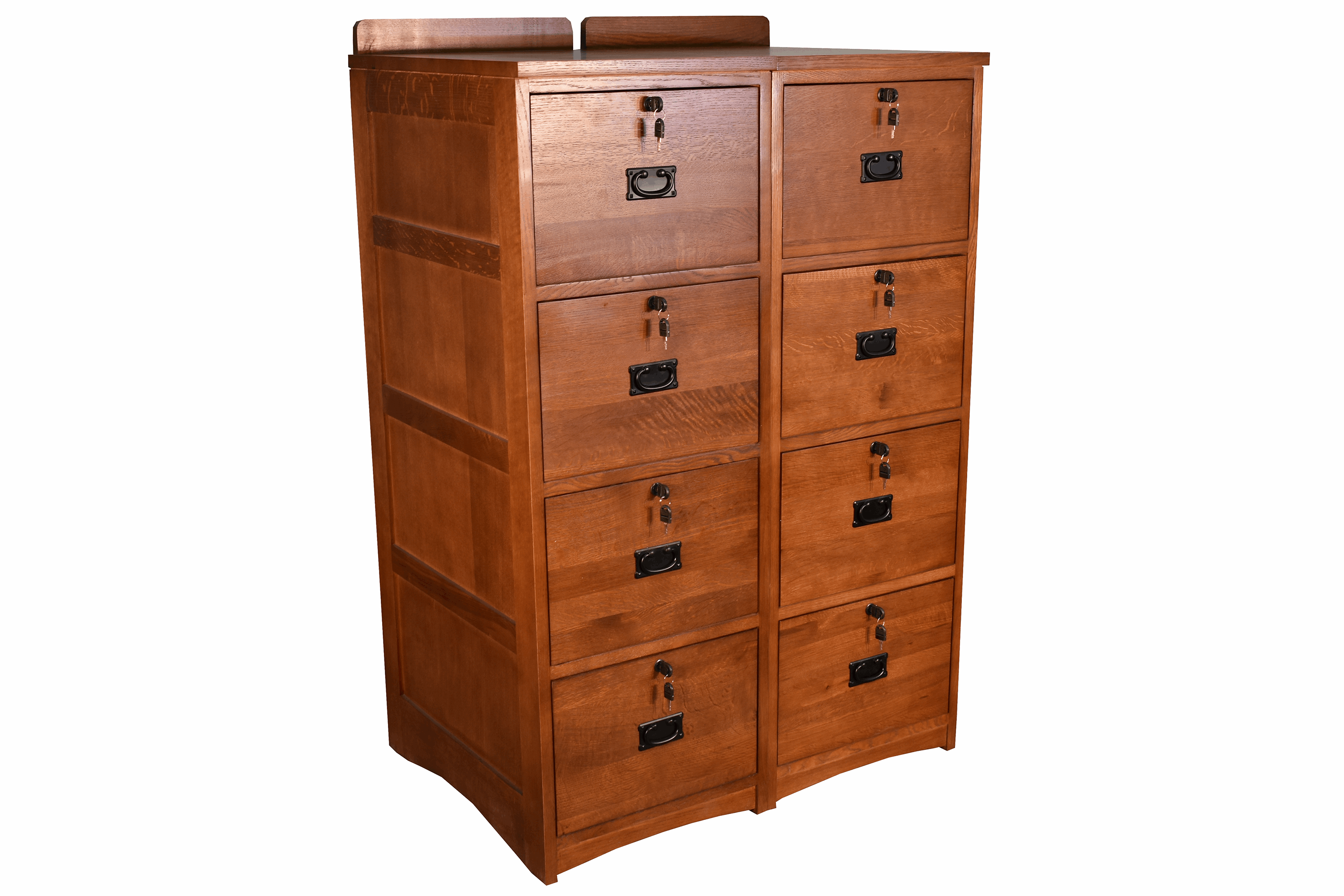 Mission Solid Oak 4 Drawer File Cabinet - Michaels Cherry