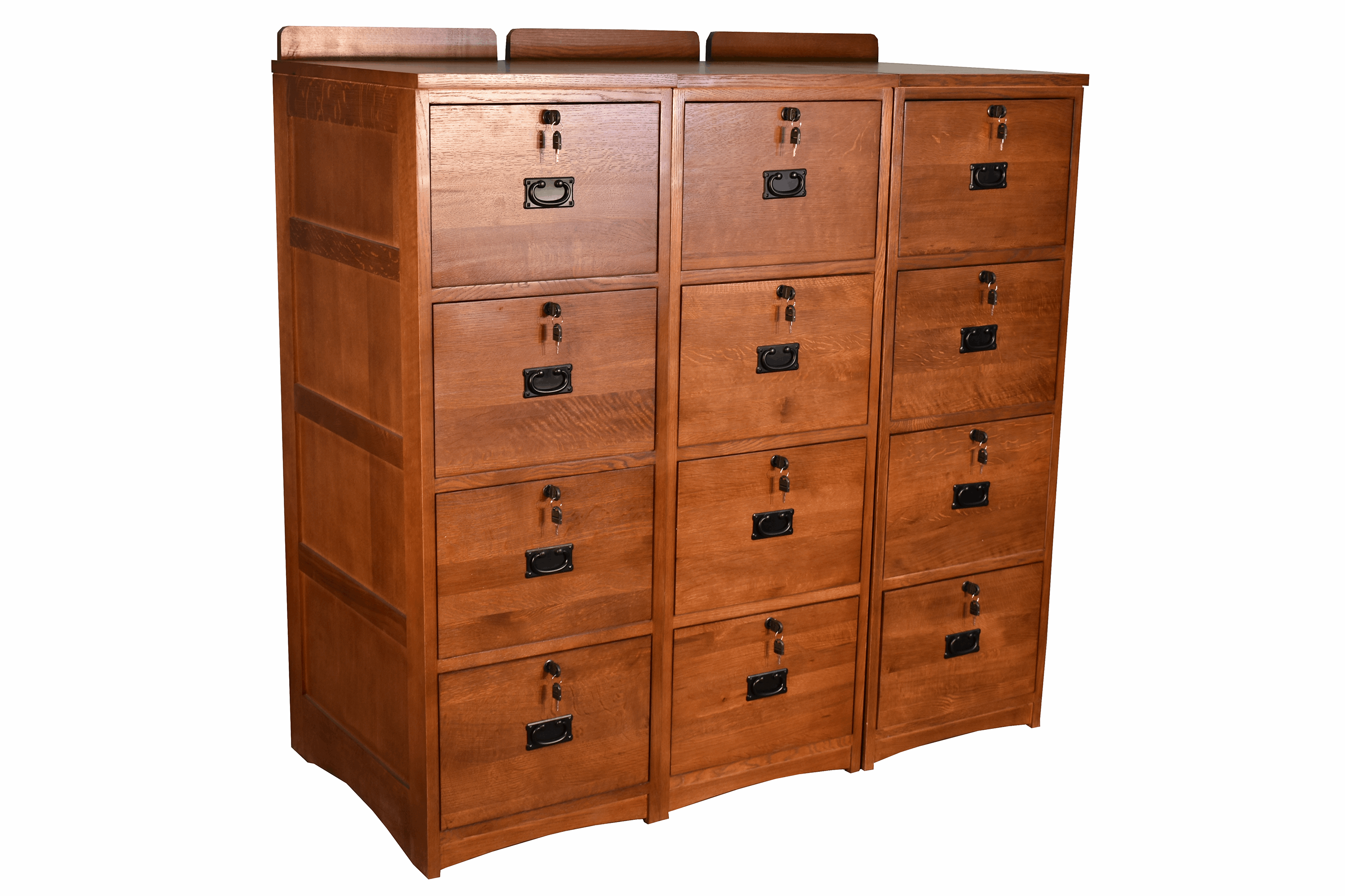 Mission Solid Oak 4 Drawer File Cabinet - Michaels Cherry