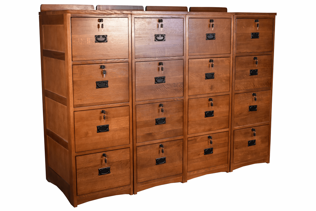 Mission Solid Oak 4 Drawer File Cabinet - Michaels Cherry