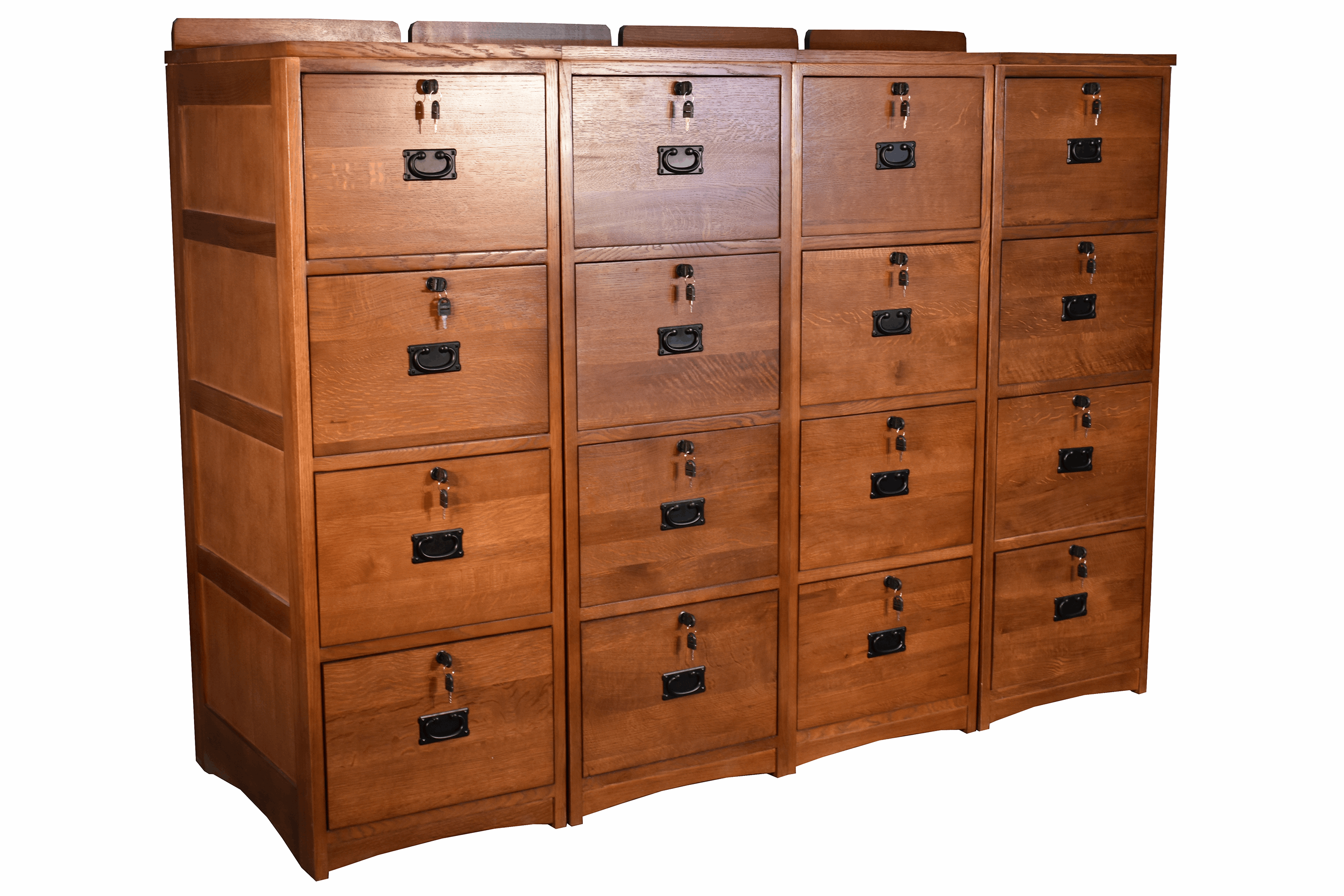 Mission Solid Oak 4 Drawer File Cabinet - Michaels Cherry