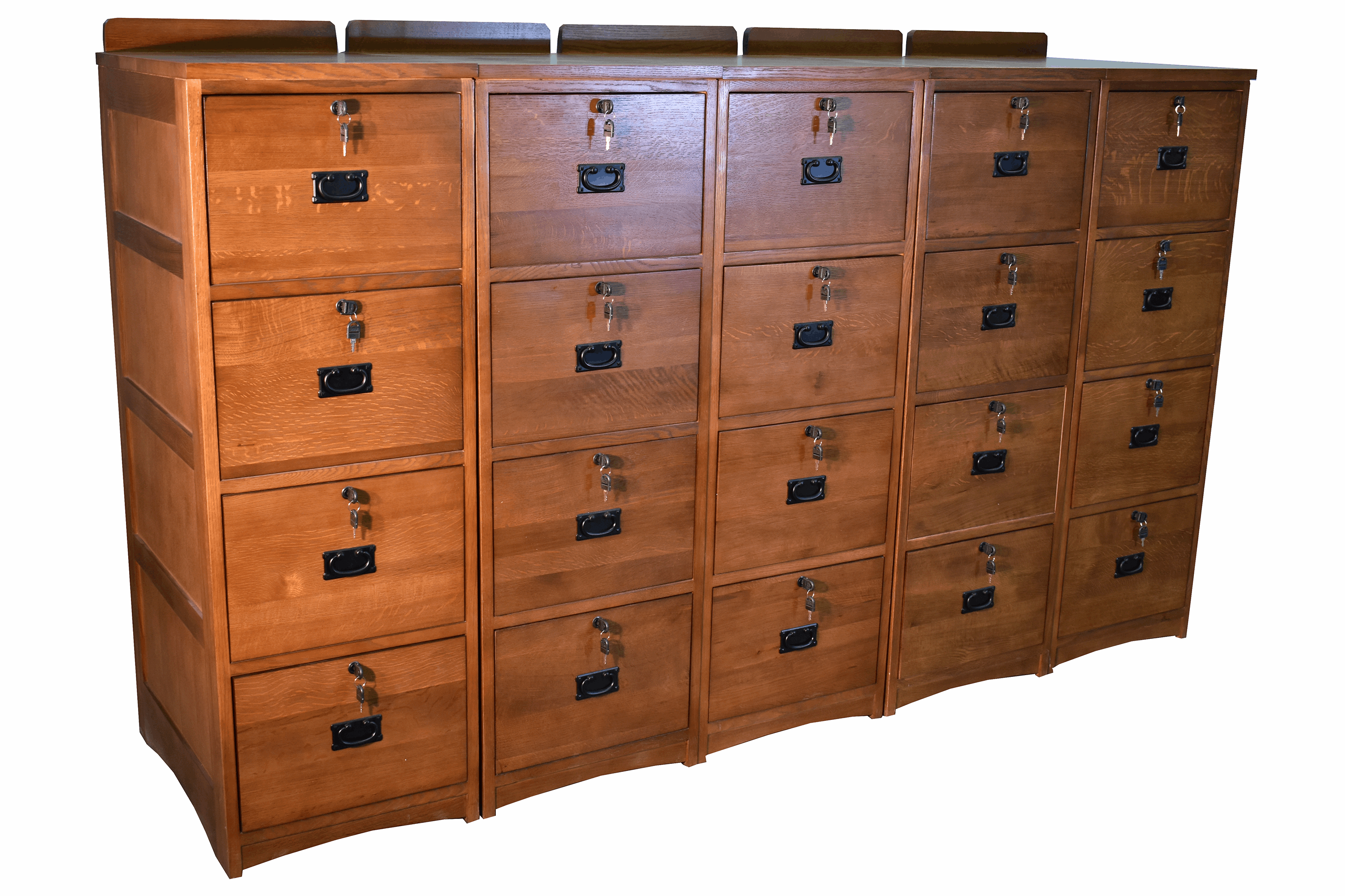 Mission Solid Oak 4 Drawer File Cabinet - Michaels Cherry