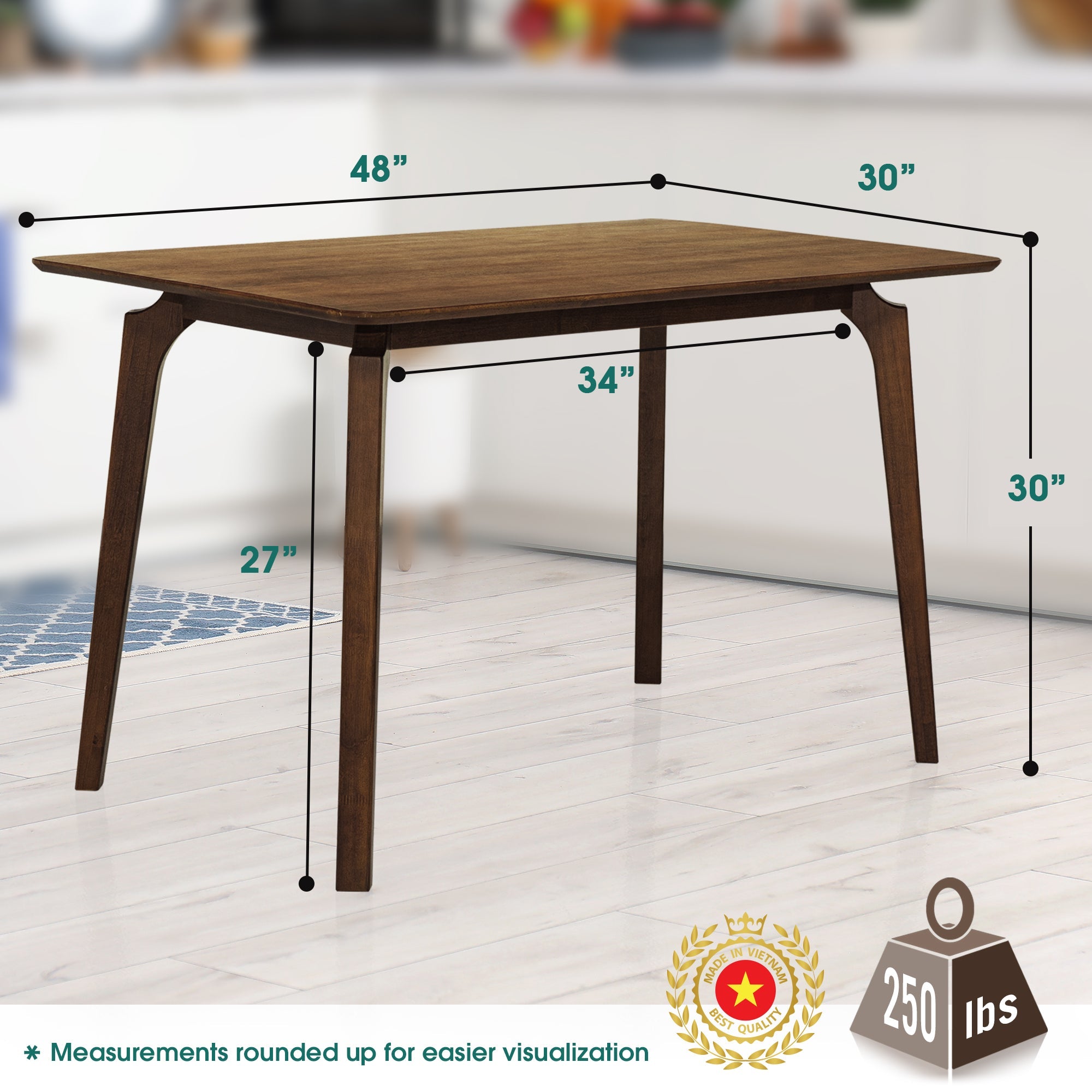 Verve 48 inches Solid Wood Dining Table