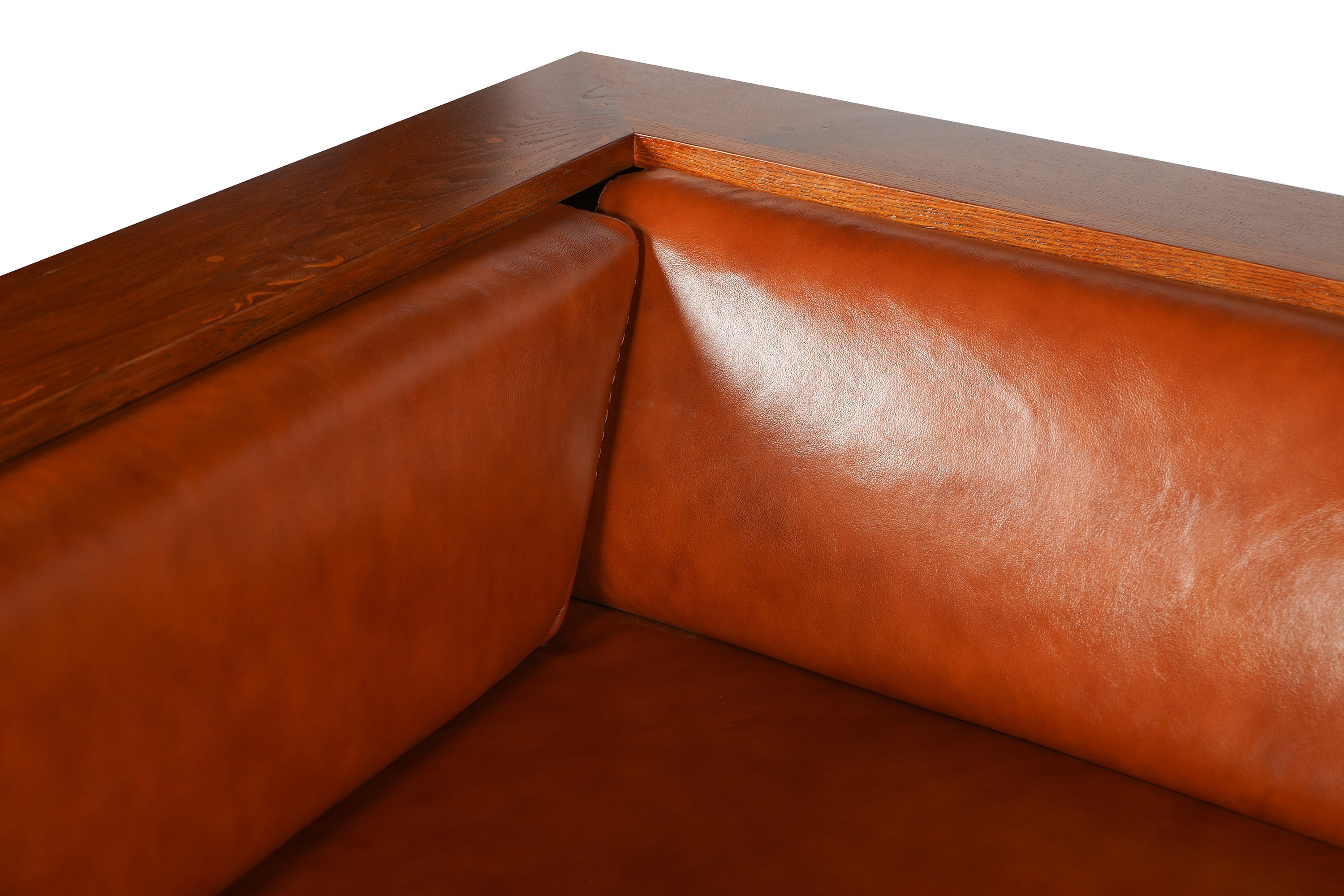 Arts and Crafts / Craftsman Cubic Slat Side Arm Chair - Russet Brown Leather (RB2)