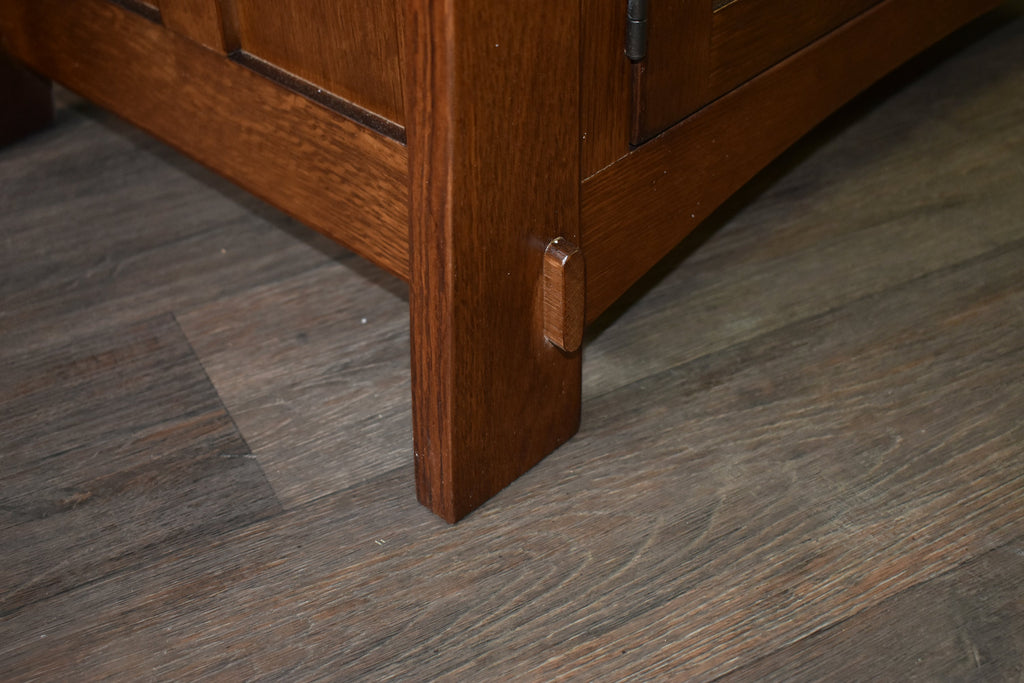 Mission Style Solid Oak Nightstand Model A3 - Walnut Stain