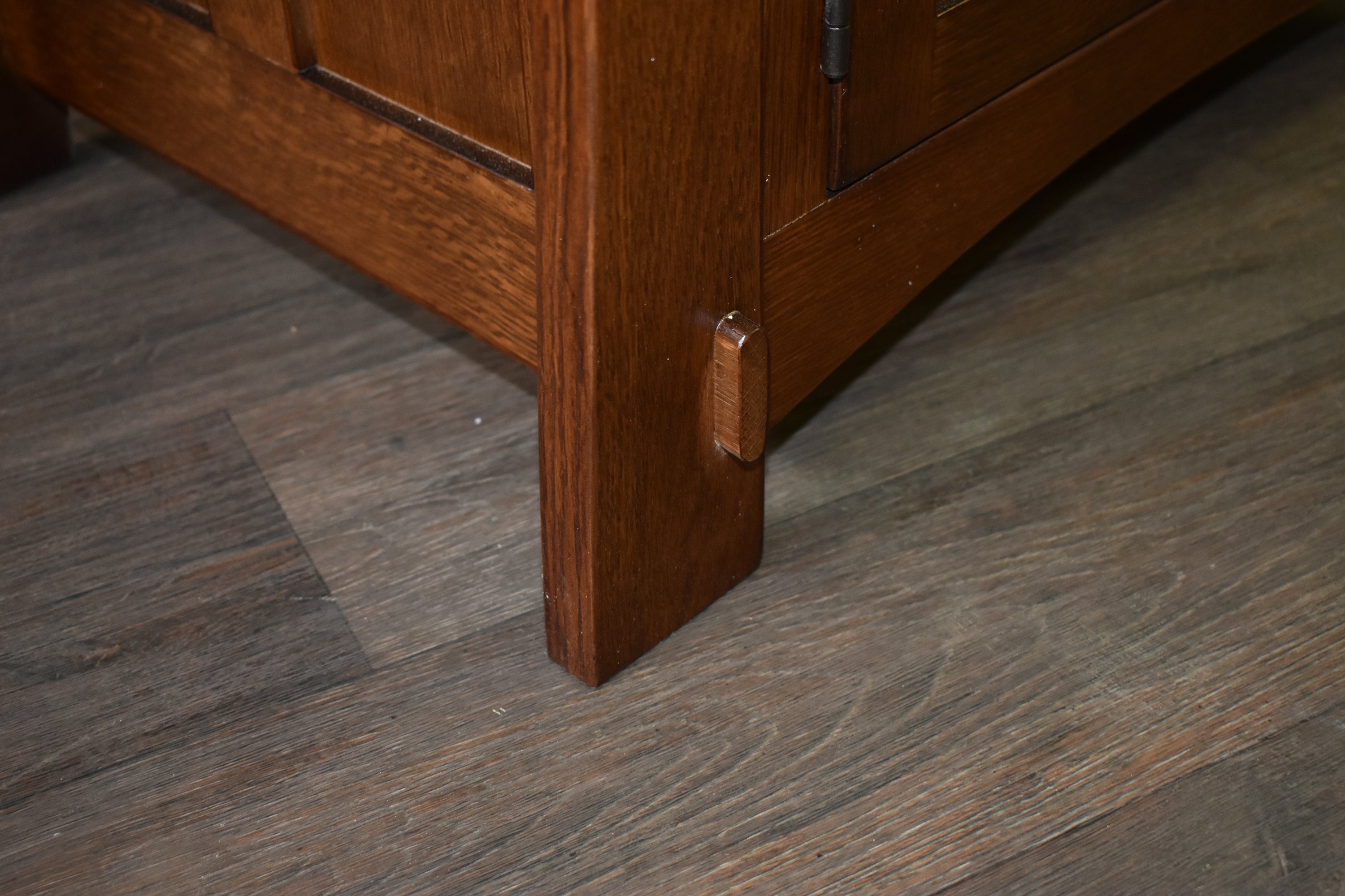 Mission Style Solid Oak Nightstand Model A3 - Walnut Stain