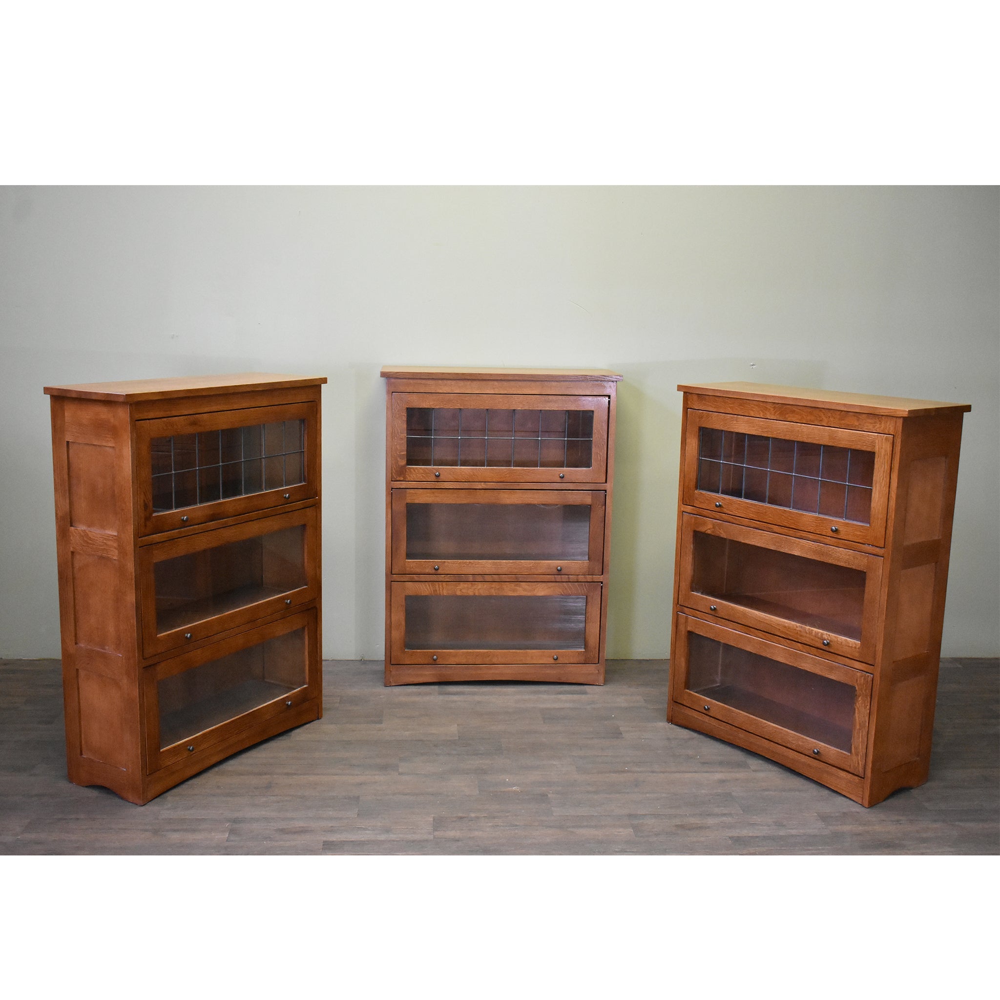 Mission Craftsman Style Oak Barrister Bookcase - 3 Stack