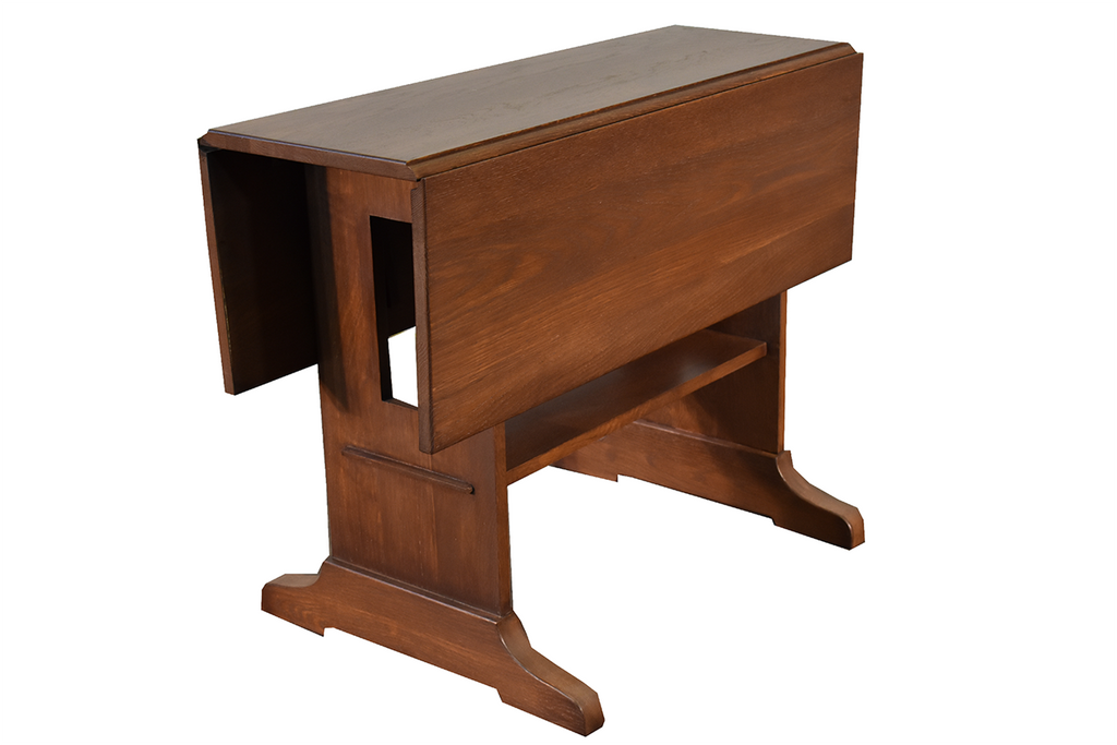 Mission Solid Oak Drop Leaf Dining Table - Walnut (W1)