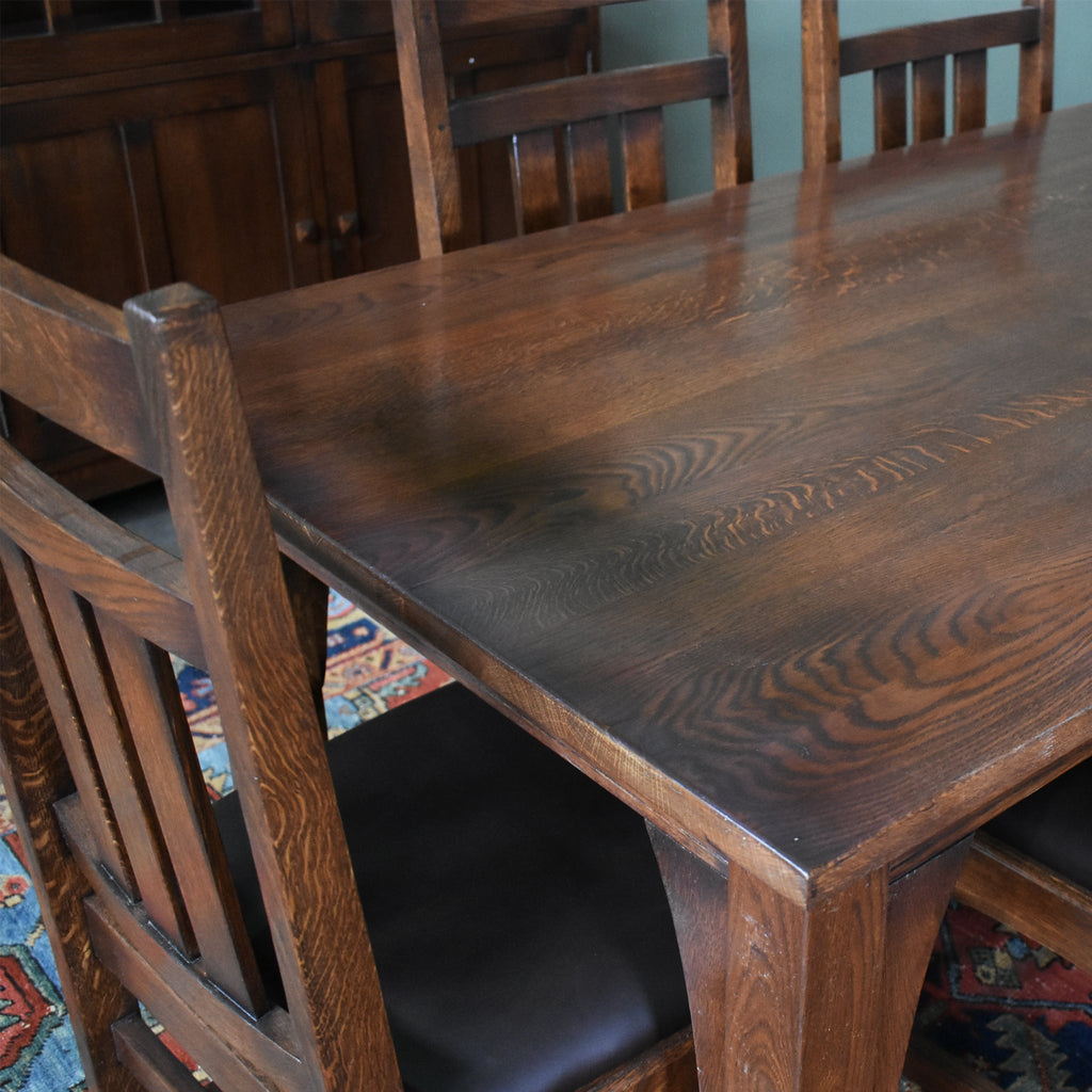 Mission 70" Solid Oak Dining Table Set with 6 #401 Chairs