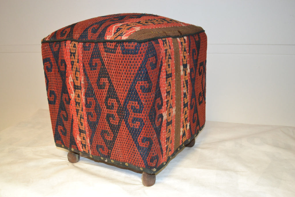 Rug Pouf/ Rug Sitting Stool / Rug Ottoman / Kilim Sitting Stool / Stools # 97