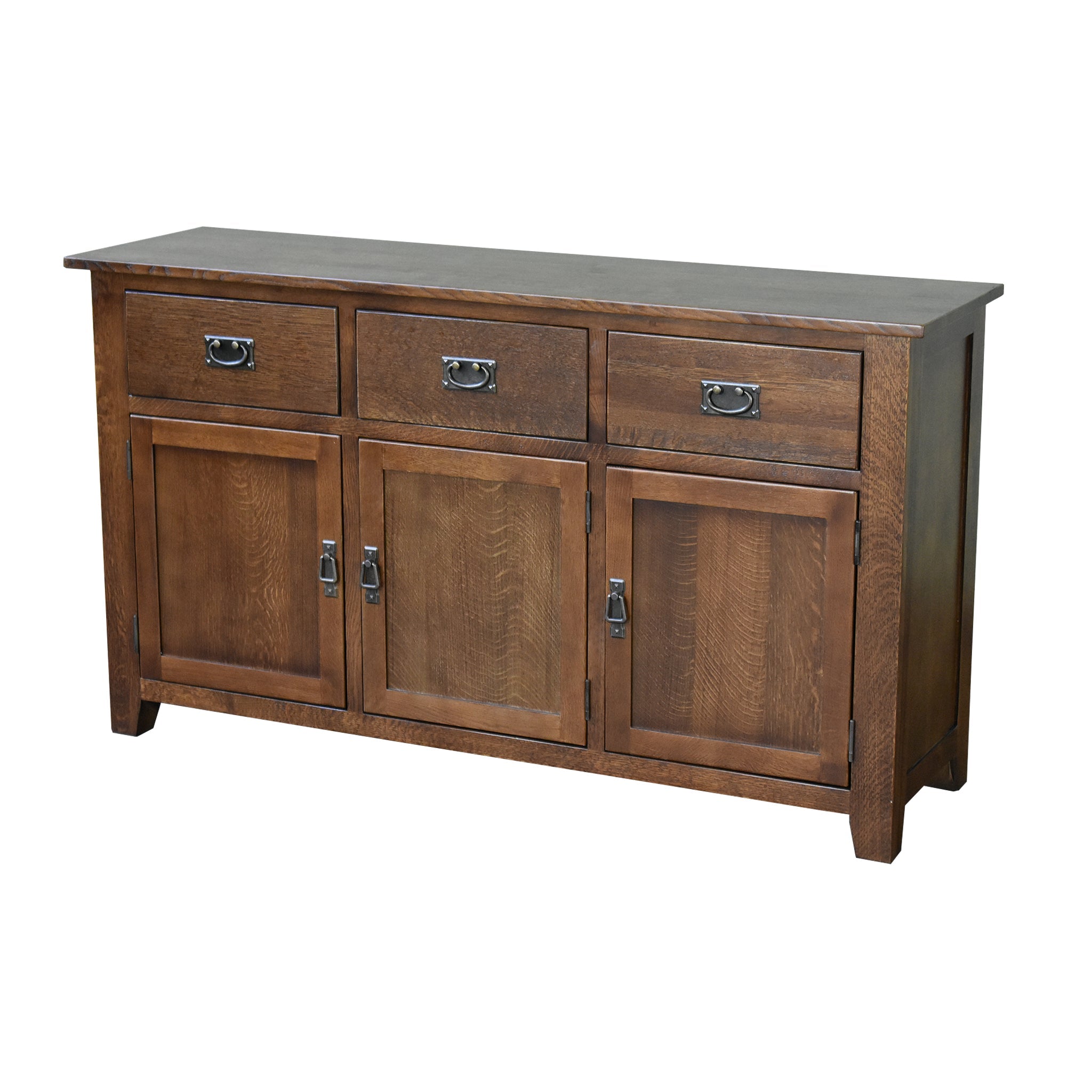 Pre-Order Mission Solid Oak 3 Drawer 3 Door Sideboard - Walnut (AW) - 59"