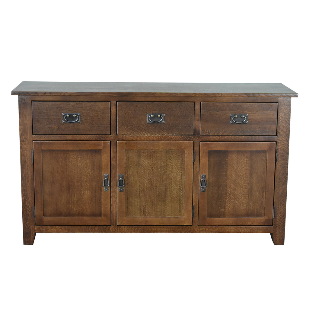 Pre-Order Mission Solid Oak 3 Drawer 3 Door Sideboard - Walnut (AW) - 59"