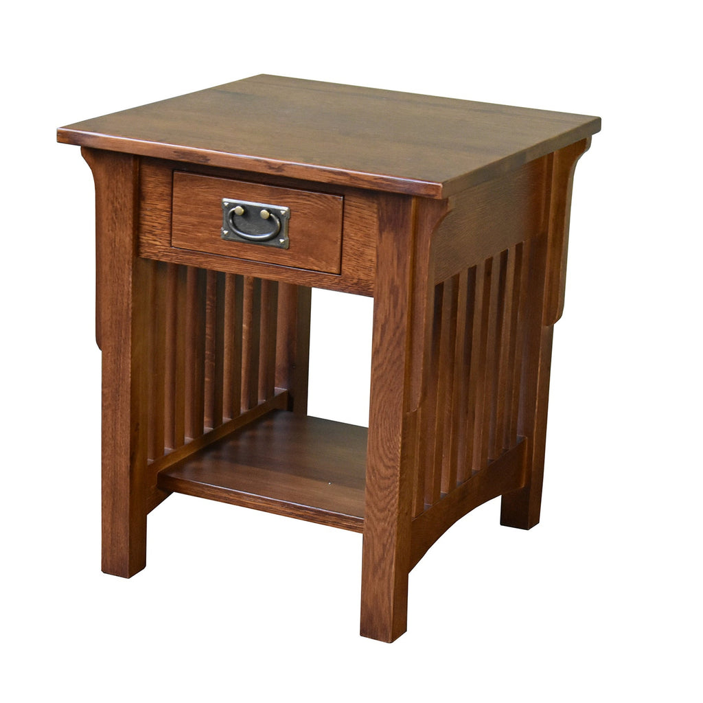 *Mission 1 Drawer Crofter End Table - Golden Brown (GB1)