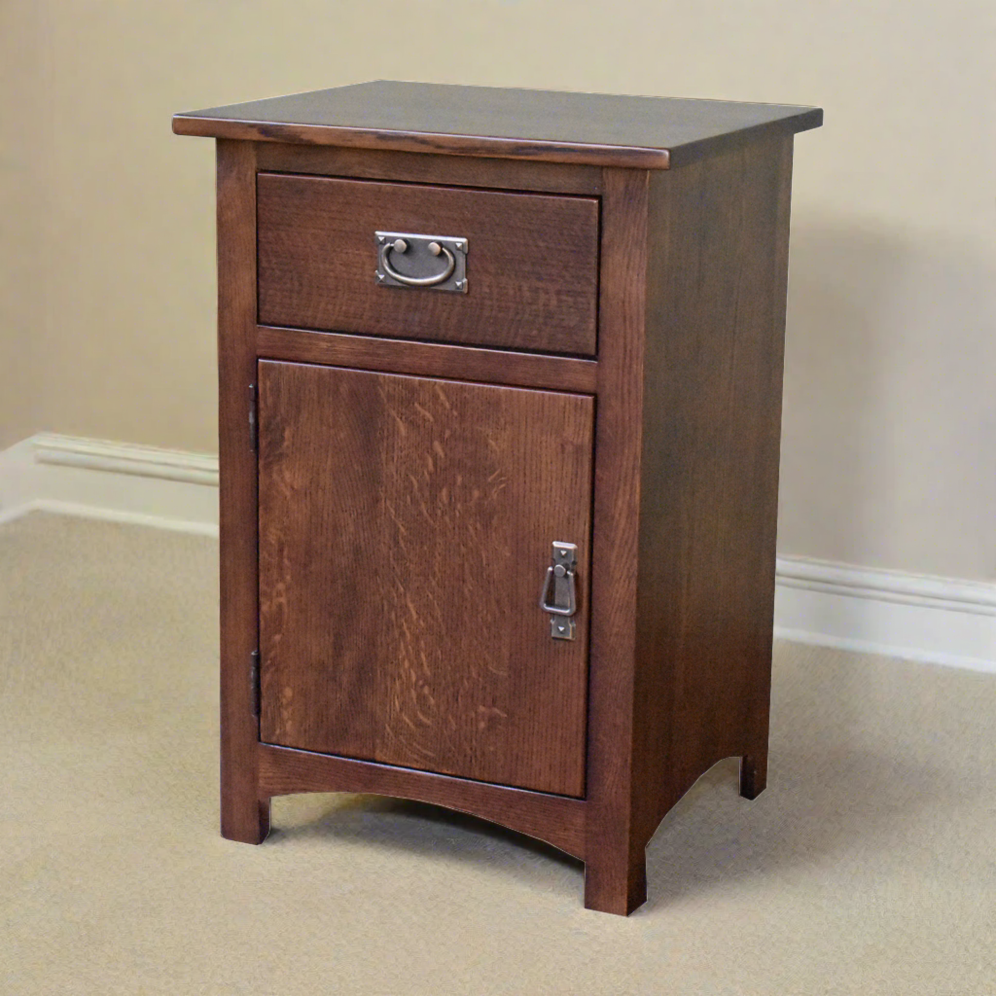 Mission Quarter Sawn Oak 1 Door, 1 Drawer Nightstand - Walnut (AW)
