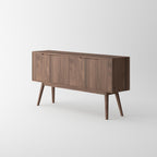 Isabella Mid Century Sideboard - Solid Black American Walnut