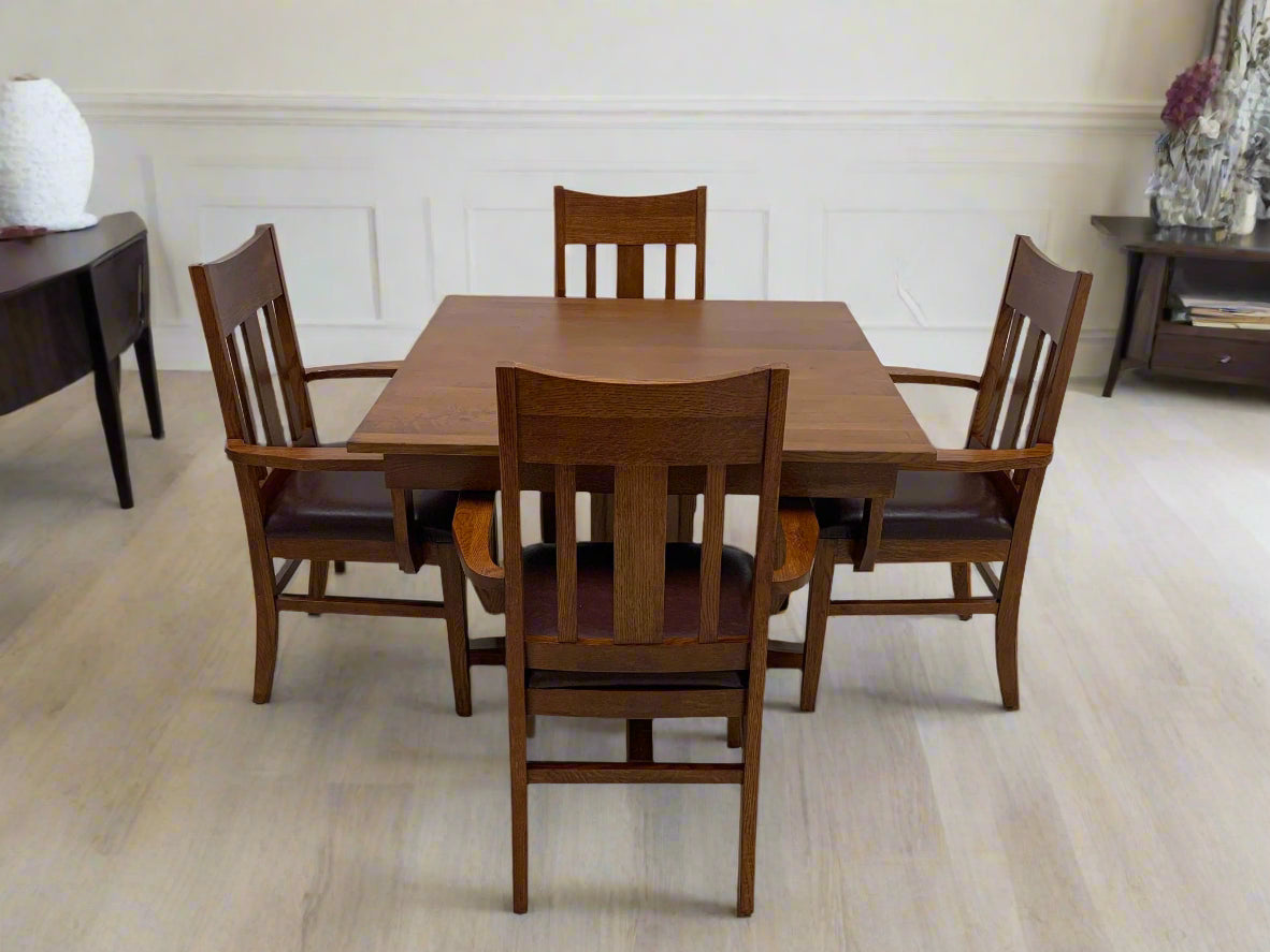Mission Oak Square Dining Table & Arm chair Set - 42"