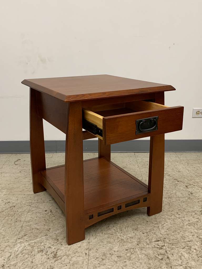 Pre-Order Mission Oak 1 Drawer Inlay End Table - Model A24