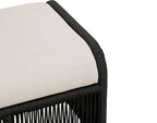 Alpine Teak Wood Outdoor Ottoman with Black - Rope Design