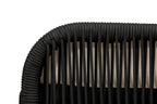 Alpine Teak Wood Outdoor Ottoman with Black - Rope Design