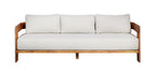 Paradiso Outdoor Solid Teak Wood Sofa - Gray Fabric