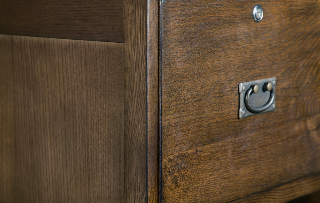 Mission Solid Oak 4 Drawer File Cabinet - Walnut