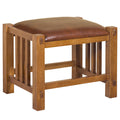 Mission Spindle Stool - Quarter Sawn Oak & Leather (2 Colors Available)