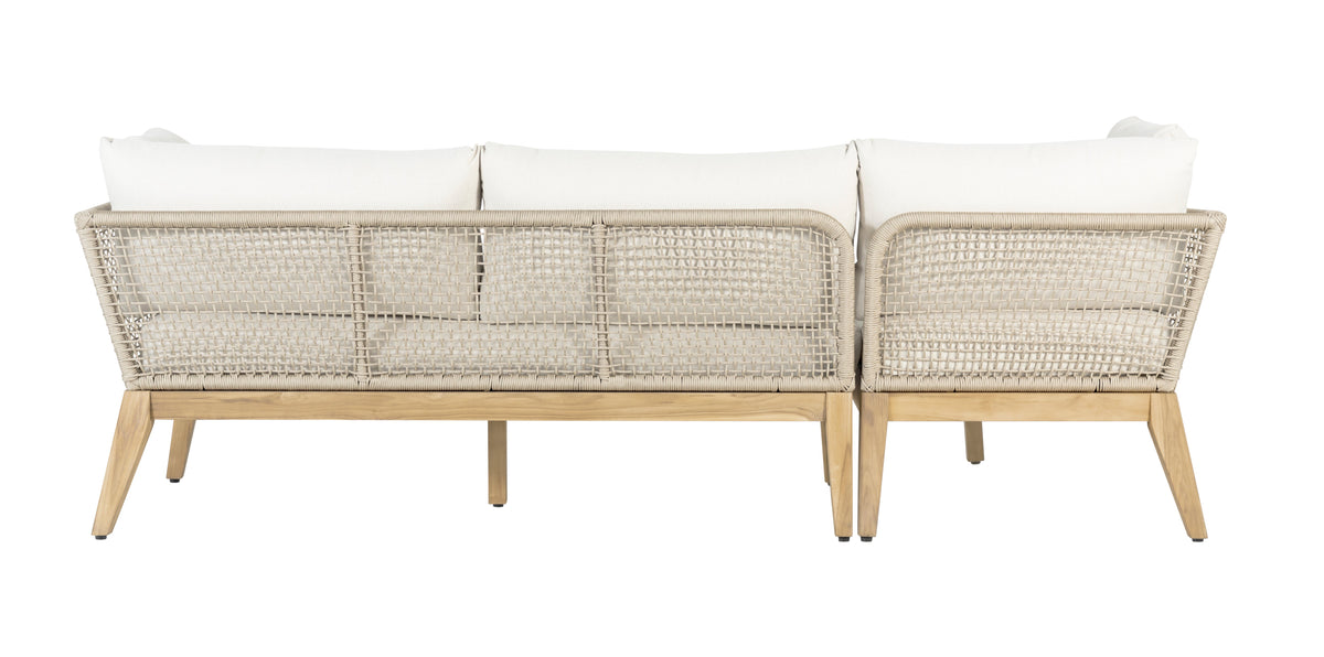 Cypress Teak Wood 2-piece Left Arm Chaise Outdoor Sectional - Beige