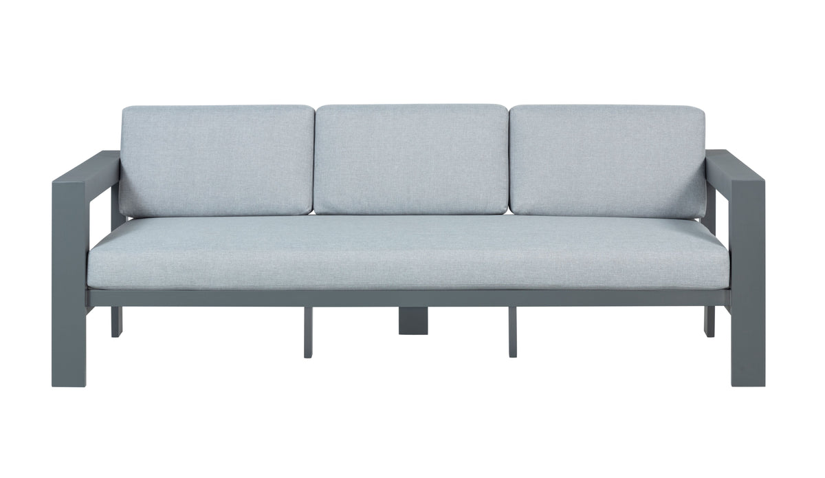 Sardinia Aluminum Frame Outdoor Sofa Set - Gray Cushions