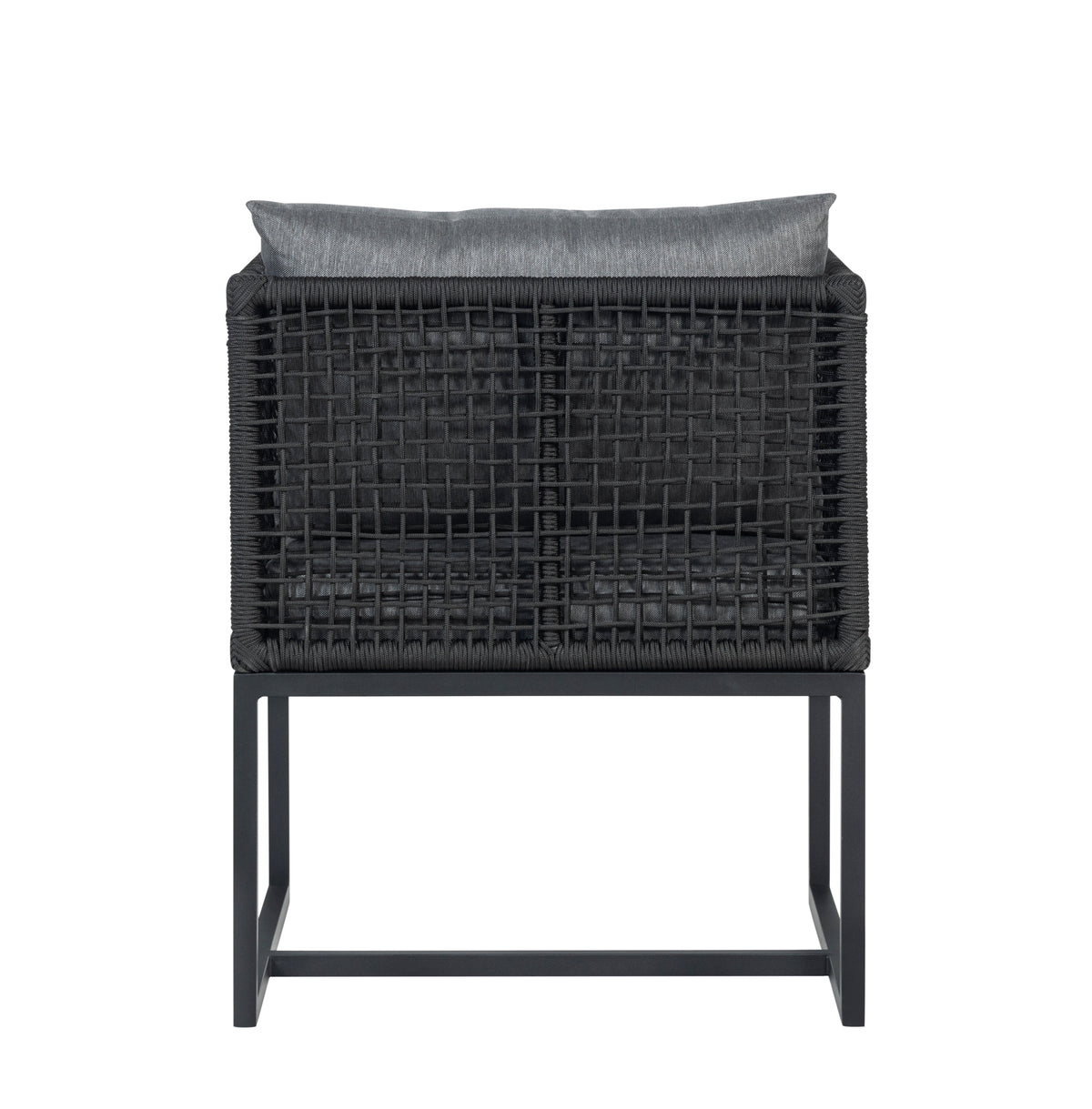 Pair of Sardinia Outdoor Aluminum Dining Chair with Rope Design - Black