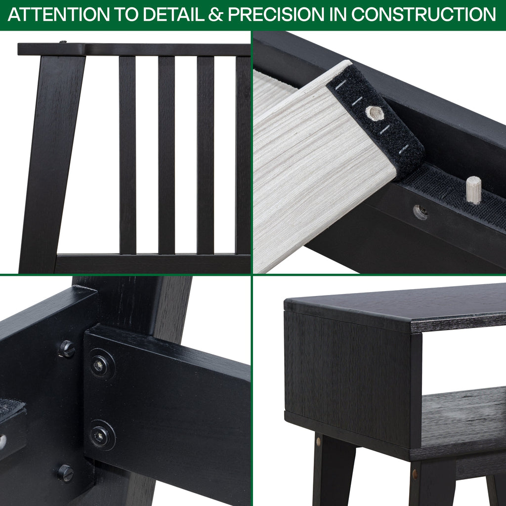 [Buy 1 Get 1] Kaylin Solid Wood Bed Frame & Nightstand