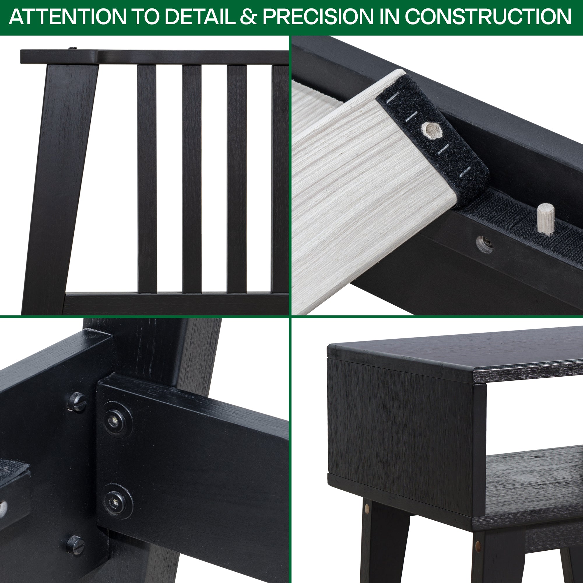 [Buy 1 Get 1] Kaylin Solid Wood Bed Frame & Nightstand