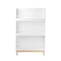 MOONRIVER Modern Wall-Mounted Kids Bookshelf, White with Natural Wood Base (Open Box)