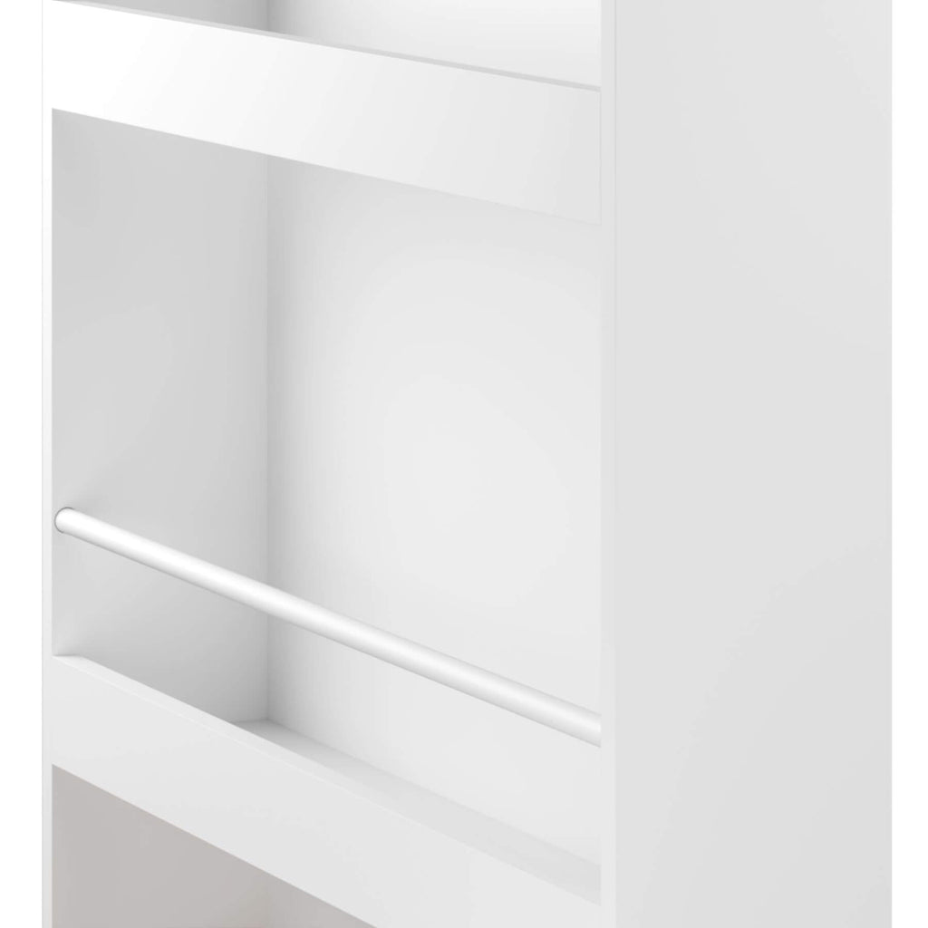 MOONRIVER Modern Wall-Mounted Kids Bookshelf, White with Natural Wood Base (Open Box)