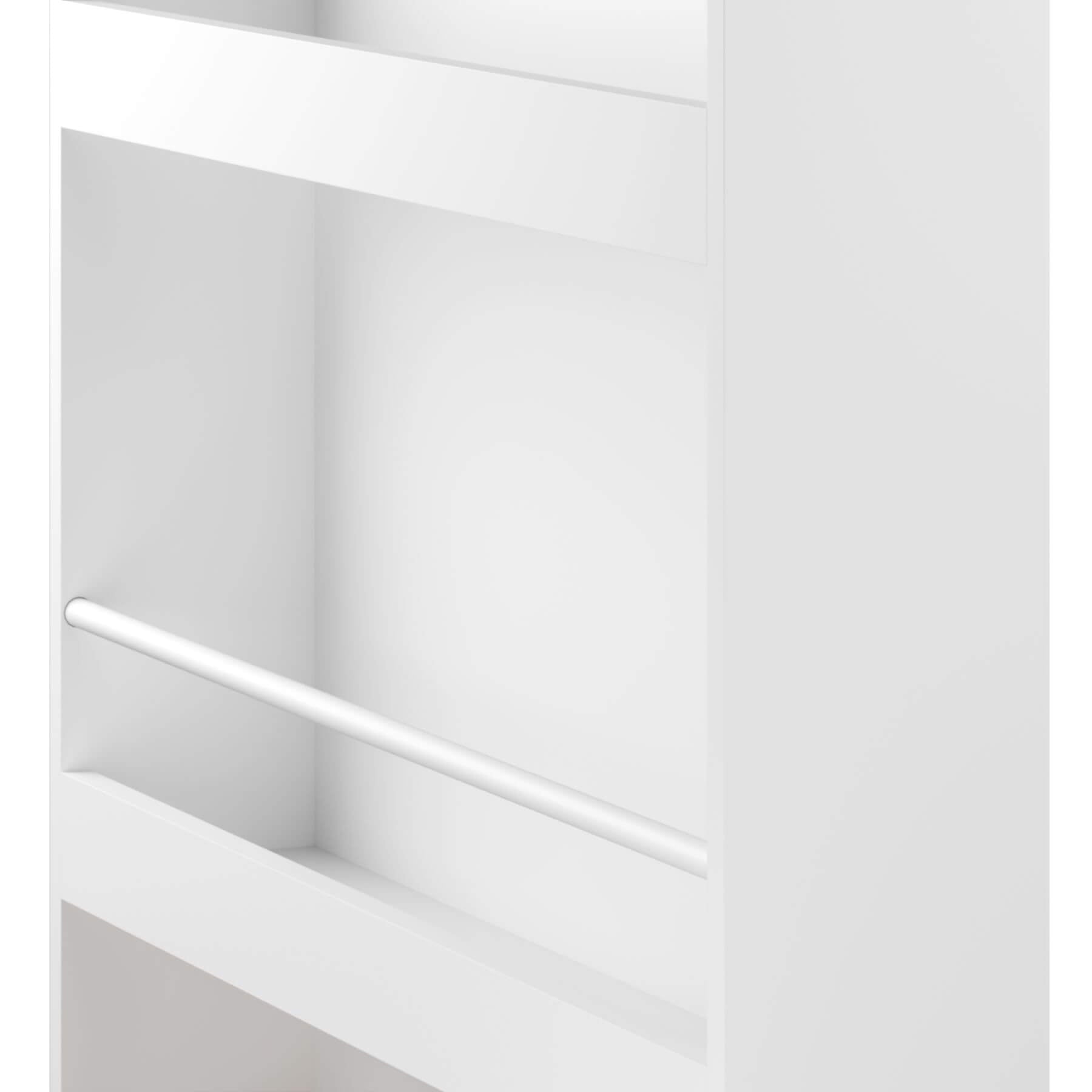 MOONRIVER Modern Wall-Mounted Kids Bookshelf, White with Natural Wood Base (Open Box)