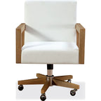 Seabourne Modern Coastal Writing Desk in White Oak and Glass