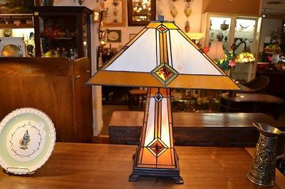 Tiffany Mission style Stained glass Table Lamp