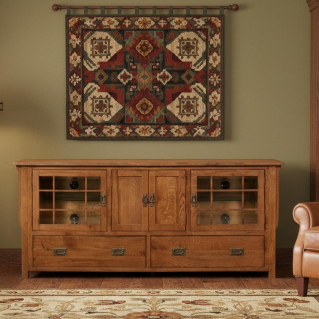 Mission Quarter Sawn Oak 72" TV Stand - Michael's Cherry (MC-A)