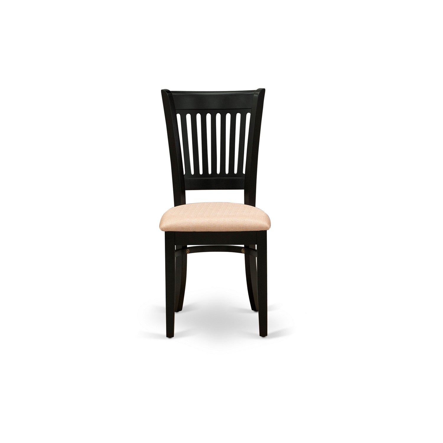 EAST WEST FURNITURE - ANVA5-BLK-C - 5-Pc Dinette Room Set- 4 Wooden Chair and Modern dining room table - Linen Fabric Seat and Slatted Chair Back (Black Finish)