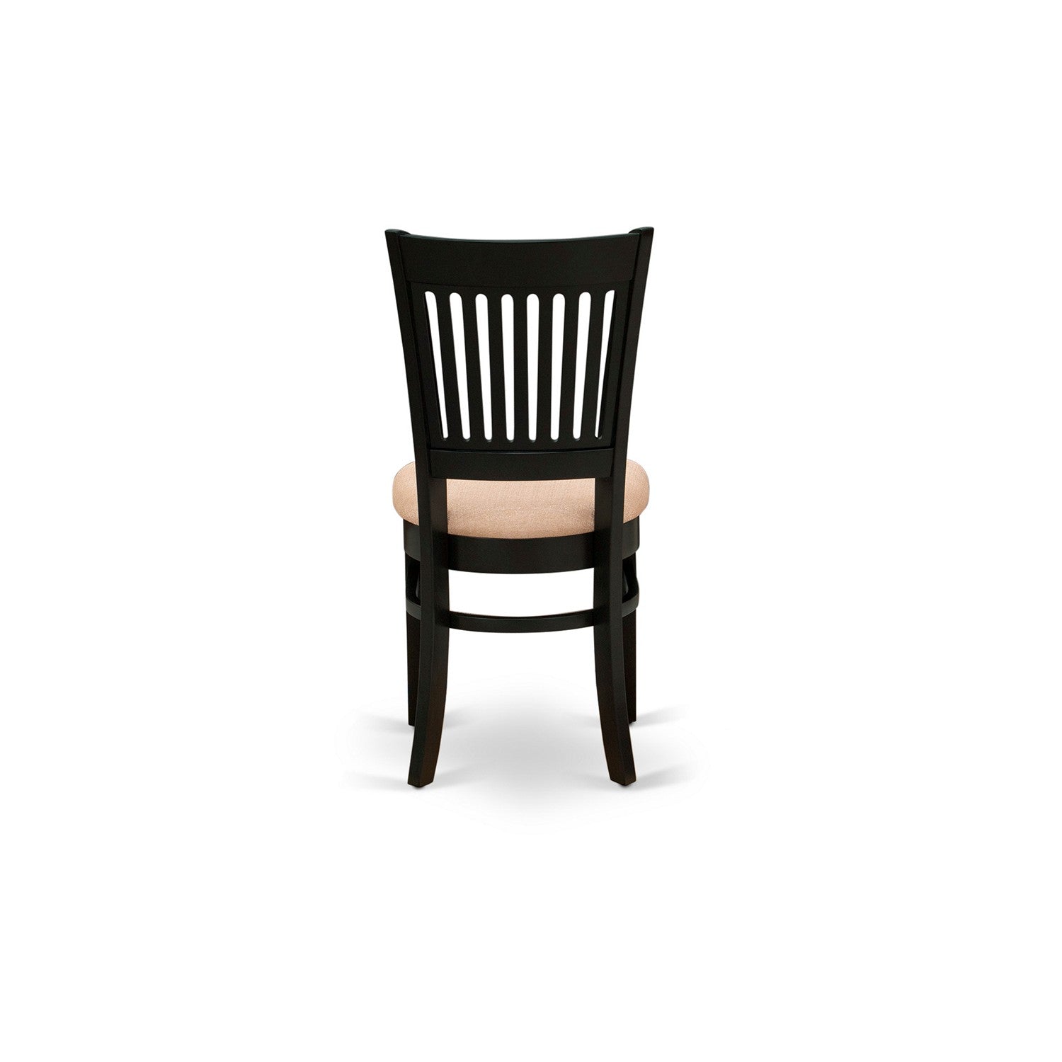 EAST WEST FURNITURE - AMVA5-BLK-C - 5-Pc Dining Room Table Set- 4 Kitchen Chair and Modern dining room table - Linen Fabric Seat and Slatted Chair Back (Black Finish)