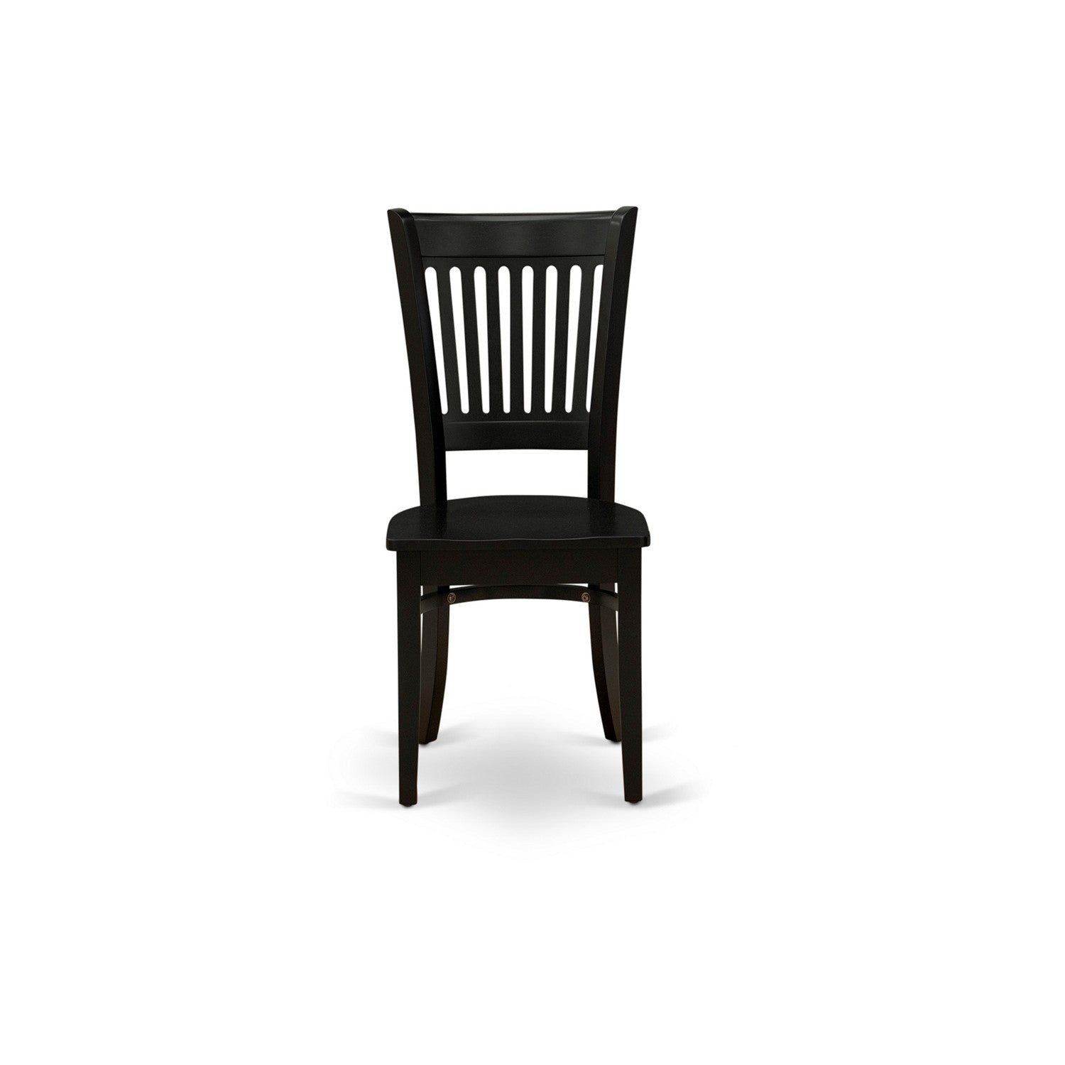 EAST WEST FURNITURE - ANVA3-BLK-W - 3-Piece Dining Room Set- 2 Kitchen Chair and Modern dining room table - Wooden Seat and Slatted Chair Back (Black Finish)