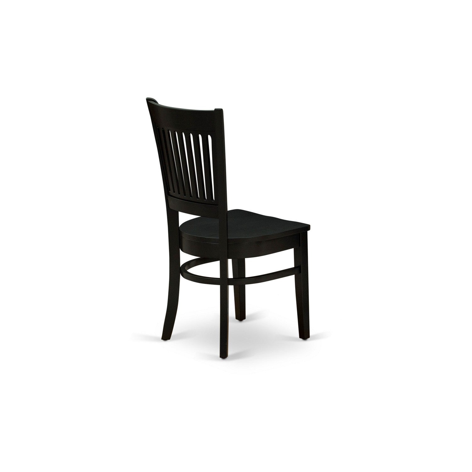 EAST WEST FURNITURE - ANVA3-BLK-W - 3-Piece Dining Room Set- 2 Kitchen Chair and Modern dining room table - Wooden Seat and Slatted Chair Back (Black Finish)